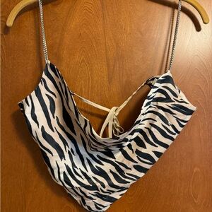 Glassons Tiger Print Silk Scarf Top